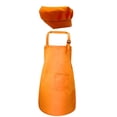 thumbnail image 3 of Delantal para niños y gorro de chef Delantal con 2 bolsillos Delantal de chef ajustable para niños y Naranja M, 3 of 7