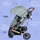 thumbnail image 3 of Carriola Reversible 4 en 1 iBaby Murano Portabebé Autoasiento Rosa Plegable verde, 3 of 9