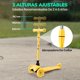 thumbnail image 3 of Monopatin Scooter para Niños de 2 a 5 Años Hurtle, 3 Ruedas con Luces LED, Mini Kickboard con Freno, Manillar Ajustable de 63 cm a 71 cm, Antideslizante, Patin del Diablo, Amarillo, 3 of 7