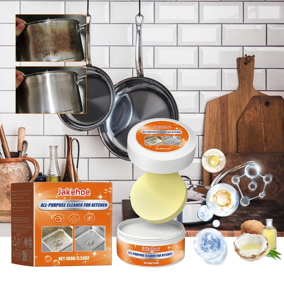 Pasta de limpieza multiusos para cocina, campana extractora, fondo de ollas, grasa. Características: Elimina de forma segura las manchas difíciles y la grasa para mejorar su cocina.