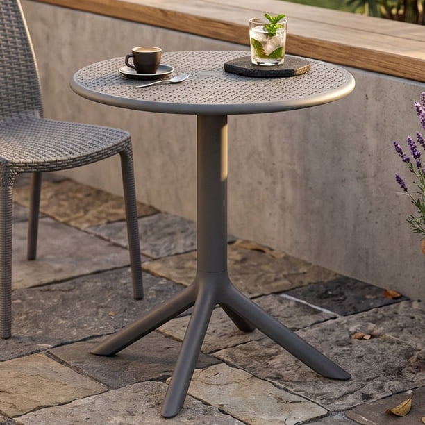 Mesa Auxiliar Redonda EKE Life Home A-809 60 cm Moderna Patio y Jardín