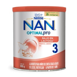 Alimento Para Niños de Corta Edad NAN 3 Optimal Pro Bajo en Lactosa a Partir de 1 Año Lata de 800 g