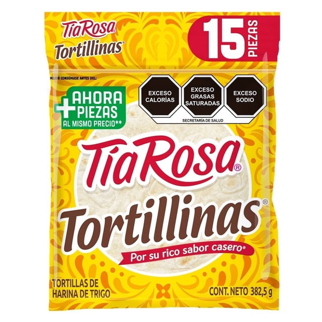 Tortillas de Harina Bimbo Tía Rosa Tortillinas 15 pzs