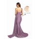thumbnail image 5 of Vestido de dama de honor Rier de satén satinado con un solo hombro, naranja quemado, 5 of 8