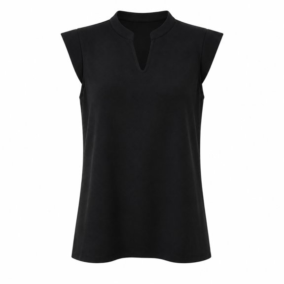 Blusa Simply Basic para Mujer, Manga Corta Negro Talla Eeg