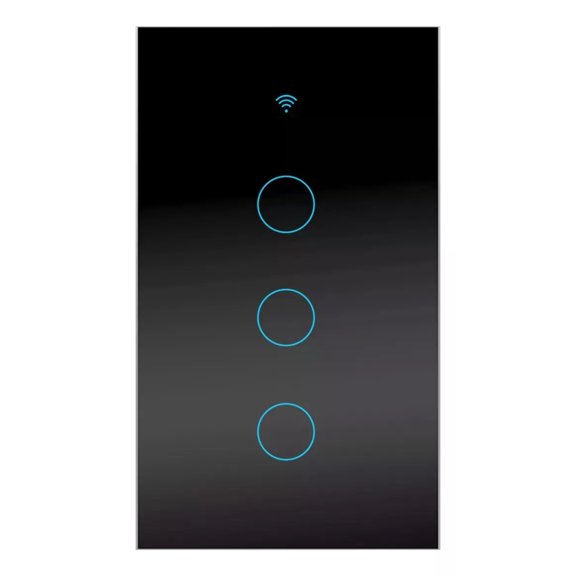 Interruptor Luz Pared Inteligente Wifi 3 Vías BLOSOOM Negro