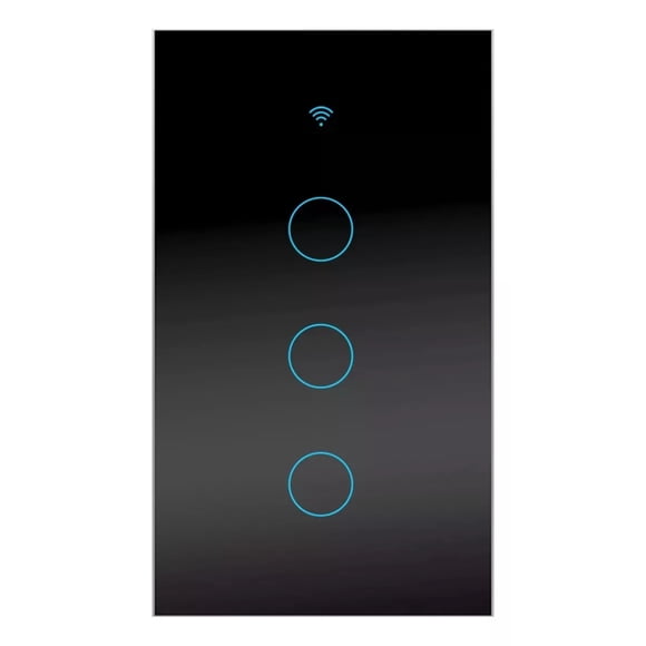 Interruptor Luz Pared Inteligente Wifi 3 Vías BLOSOOM Negro