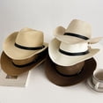 thumbnail image 5 of Xiao Hua Sombrero de paja de ala ancha para hombre, para playa, verano, plegable, con borde suave, 1 unidad (caqui), 5 of 5