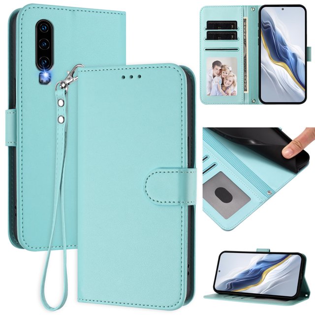 Funda Cartera GANGXUN para Huawei P30 – Cierre Magnético, Protección RFID, Correa Desmontable, Compatible con Carga Inalámbrica