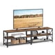 thumbnail image 2 of Mueble de TV, Mesa de TV para Televisores de hasta 75 Pulgadas, Ancho 178 cm, Marco de Acero, con Estantes, para Salón, Dormitorio, Marrón Rústico y Negro LTV096B01, 2 of 5