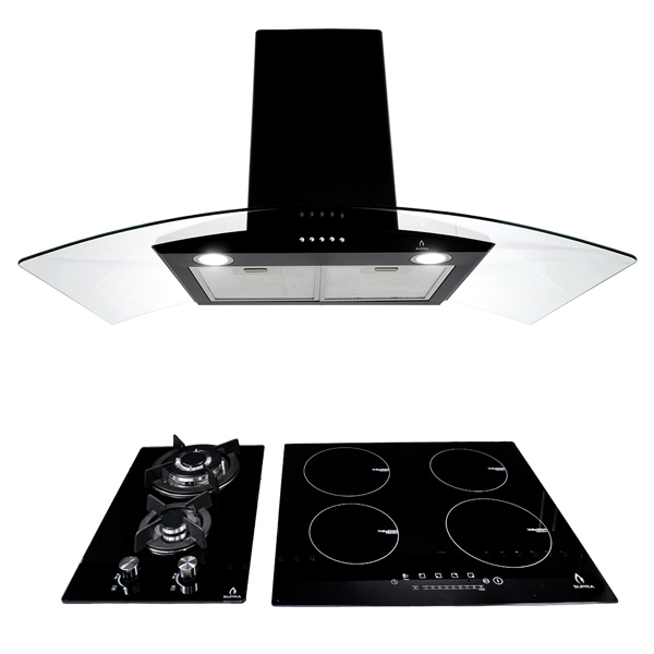 Tricombo Supra, campana de pared + parrilla de inducción magnética y parrilla de gas SUPRA Tricombo Lussari parrilla de gas + parrilla de inducción magnetica y campana de pared