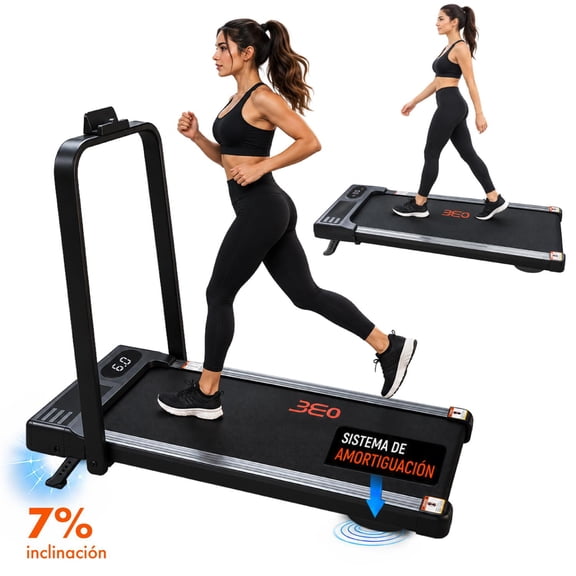 Caminadora Electrica Plegable Bluetooth Walking Pad Bocinas naranja