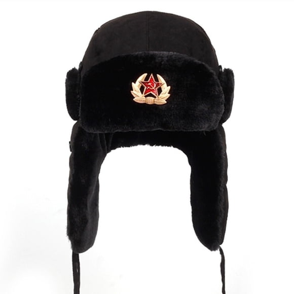 Gorro de bombardero con insignia rusa Ushanka, gorro de piloto, gorro de invierno con orejeras, gorro cálido de invierno YUNYI BRAND Deportes