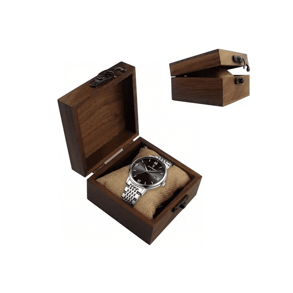 Caja Organizadora Madera Nogal Vintage Para Relojes Collares Xtellar cafe