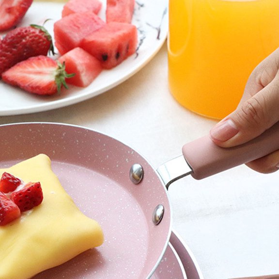 HONMEET Sartén De Cocina Color Rosa En Aluminio Con Plano Para Fácil