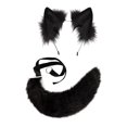 thumbnail image 4 of Faux Tail Fox Furry Fácil De Usar Orejas De Clip Para Mujeres Adolescentes Halloween Negro Sunnimix orejas de zorro y tai, 4 of 7