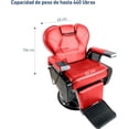 thumbnail image 4 of Sillón de Barbero Bluelander Diseño Europeo Rojo, 4 of 5