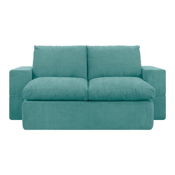 Sofa Cama Plegable Individual Comprimido Azul Housy