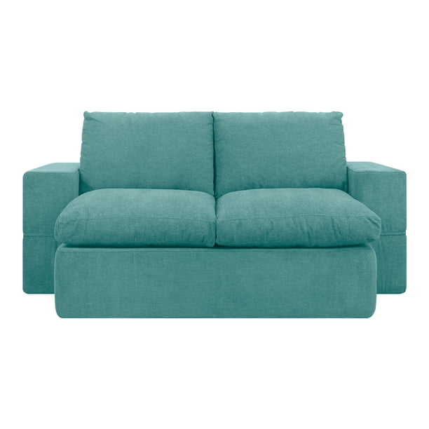 Sofa Cama Plegable Individual Comprimido Azul Housy