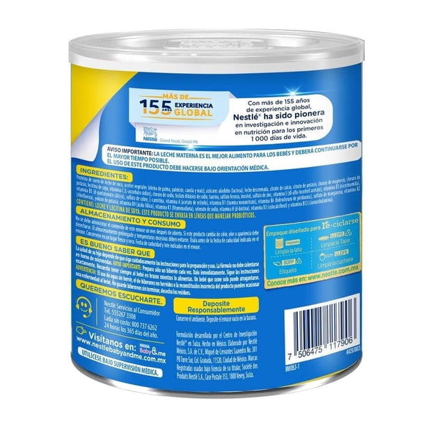 Imagen 2 de Fórmula para Lactantes Nestlé Nidal Bebé 1 de 0 a 6 meses 400 g