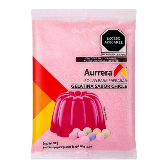 Polvo para preparar gelatina Aurrera chicle 120 g