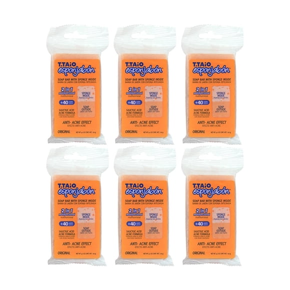Jabón Corporal ESPONJABON T.TAIO Integrado 2 en 1 con Ácido Salicílico para Exfoliación Suave Pack d