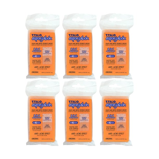 Jabón Corporal ESPONJABON T.TAIO Integrado 2 en 1 con Ácido Salicílico para Exfoliación Suave Pack d