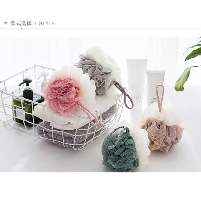 MTBLYS Esponja de baño tipo lufa, paquete de 3 | Esponja exfoliante de malla | Esponja para ducha y baño | Tamaño grande | Juego de 3 piezas