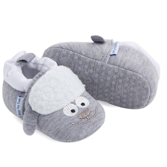 Recién Nacido, Lindo Animal, Bebé, , Antideslizantes, Niño, , , Prewalker, Zapatillas - Gris, 13cm