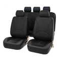thumbnail image 2 of Fundas de cuero PU para asiento , antideslizantes, duraderas, lujosas, clásicas, Protector Universal para Minivan, la mayoría de los camiones, Negro 2 piezas Sunnimix cubierta de asiento, 2 of 8
