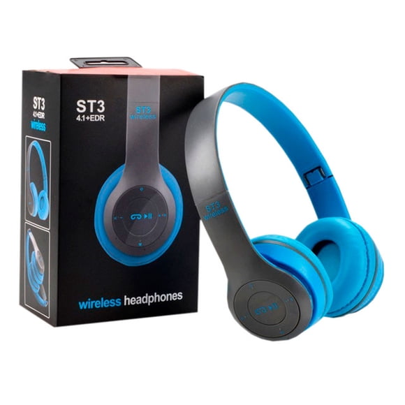 Audifonos wireless headphones  Diadema Bluetooth Azul