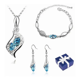 thumbnail image 1 of Conjunto De Collar, Aretes Y Brazalete Color Plata con Azul Claro Malubero Malu1693, 1 of 3