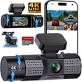 thumbnail image 1 of Dash Cam,Froura 4K Dash Cam Frontal y Trasera Interna, Cámara de Auto de 3 Canales con Wi-Fi y Control por App, WDR, Tarjeta de 32GB, Compatible con 256GB Máx., Negro, 1 of 8