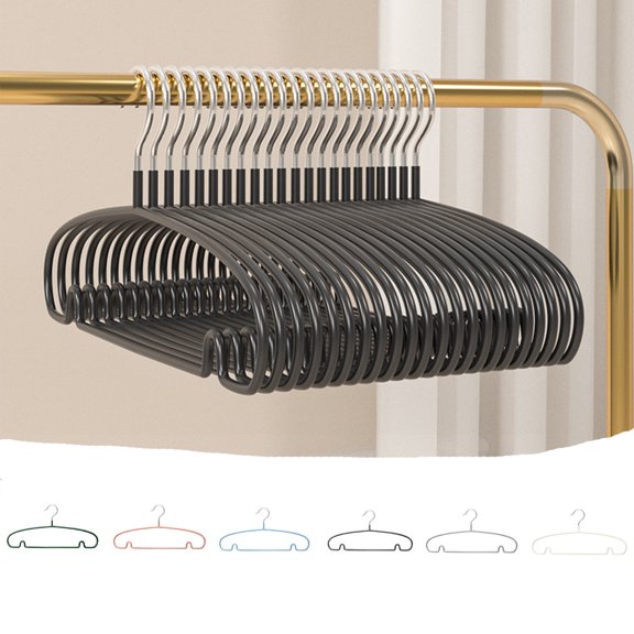 Lekihaqq Non-slip Hangers Non-marking Thicker Models Without Shoulder Corner Drying Rack Household Clothes Racks Stainless Steel Black White