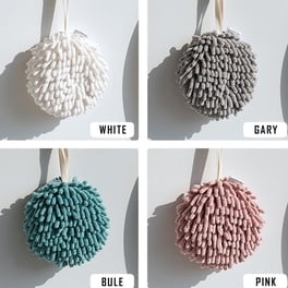Paquete de 4 bolas absorbentes para limpiar las manos | Toallas de cocina multifuncionales | Tela de chenilla supersuave | Secado rápido | Alta absorción de agua (hasta 400 ml) | Anilla para colgar