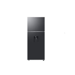 Refrigerador Top Mount 11 pies cúbicos, despachador de agua y Fábrica de hielos, Negro