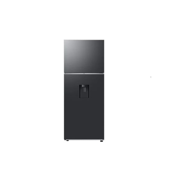 Refrigerador Top Mount 11 pies cúbicos, despachador de agua y Fábrica de hielos, Negro