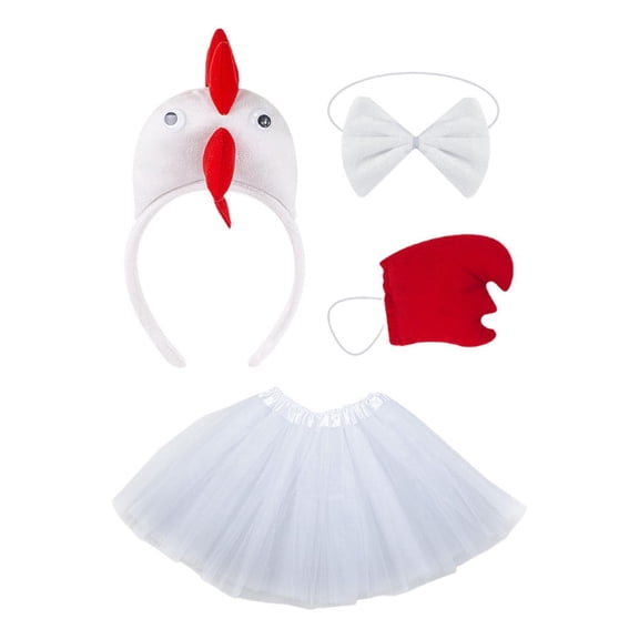 Juego de disfraces de pollo lindo para niñas falda de tul para la fiesta de acción de gracias de cosplay