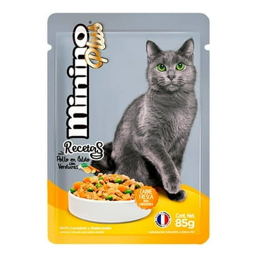 Alimento para Gato Minino Plus Recetas Pollo en Caldo con Verduras 85 g