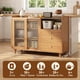 thumbnail image 2 of para Cocina, Armario de Cocina, Gabinete de Almacenamiento con 2 Puertas y 3 Cajones, Mueble Aparador para Sala de Estar, Comedor, 100 * 92 * 36cm (Marron Claro), 2 of 10
