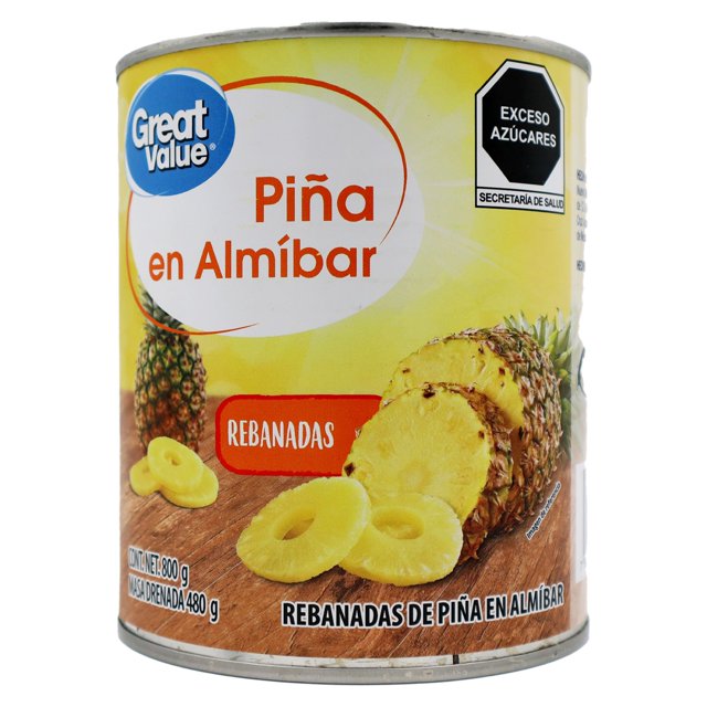 Piña en almíbar Great Value rebanada 800 g