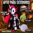 thumbnail image 2 of Inflable Halloween Unicornio Esqueleto 1.6 M Luz Led Jardin Exterior, 2 of 6
