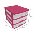 thumbnail image 3 of Cajonera Plastic Trends Escritorio 3 niveles Rosa, 3 of 4