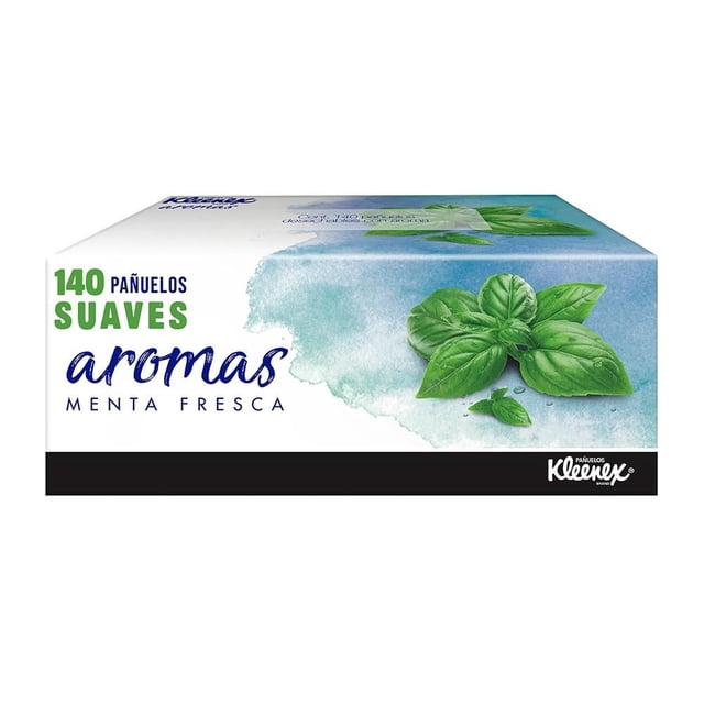 Pañuelos desechables Kleenex menta fresca 1 paquete con 140 pzas