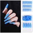 thumbnail image 1 of Uñas postizas a presión, regalo para mujer, 24 uñas postizas largas de cobertura completa, puntas de ataúd, manicura artística de bailarina, pegatinas para uñas., 1 of 2