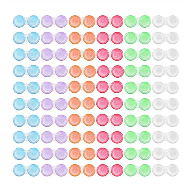 Estuches para Lentes de Contacto (Paquete 60), 6 Colores, Bonitos A Prueba Fugas, Contacto.