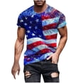 thumbnail image 1 of Mens Casual Pantalones Cortos Raya Impresión Suéter Fitness Deportes Camiseta, Poliéster Cuello Redondo Blusa para Al Aire Libre, Diario Y Primavera Verano Desgaste, 1 of 5