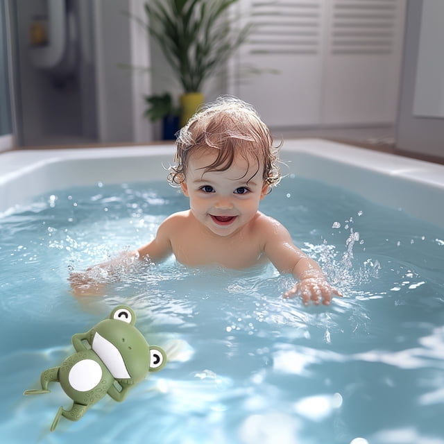 Juguetes de piscina, juguetes para niños pequeños, juguetes de baño para niños y niñas - Juguetes para bebés para nadar y jugar en el agua Barco de plástico