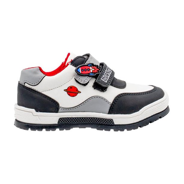 Tenis Niño Mini Vic Espacio Cohete Velcro Suela Sport negro 15