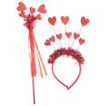 thumbnail image 1 of KAKOWELY 1 juego de diadema de corazón para San Valentín, varita de hada con forma de corazón, tocado para el día de San Valentín para niña, 1 of 5